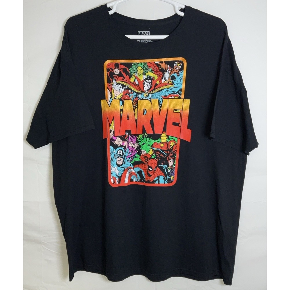 NWOT Men's Marvel Superhero Crew Neck Cotton Black Graphic T-Shirt - Size 3XL